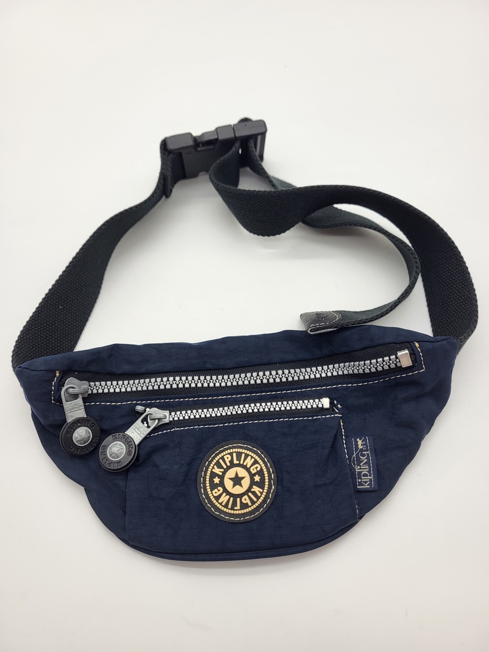 Kipling Navy Mini Nylon Waist Bag - Compact Hands-Free Unisex Carrier